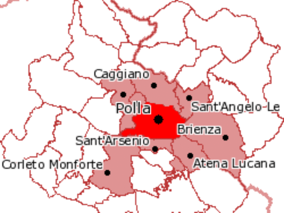 Cartina Polla, Salerno, Campania