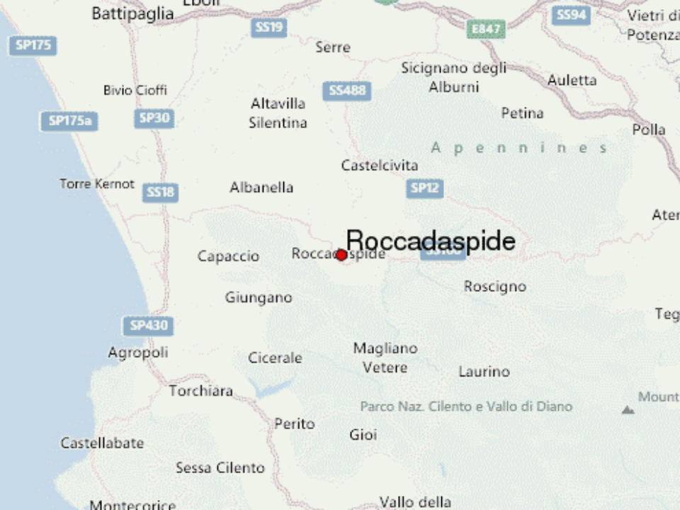 Roccadaspide Cartina